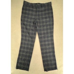 Banana Republic Pants Mens 34x31 Gray Blue Aiden Fit Plaid Nova Fides Wool Blend